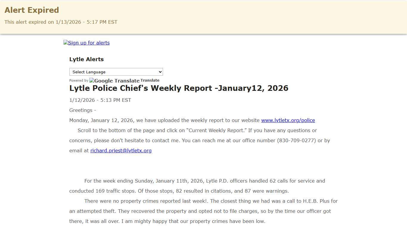 Public Alert | Lytle Alerts